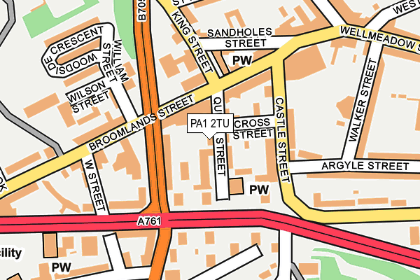 PA1 2TU map - OS OpenMap – Local (Ordnance Survey)