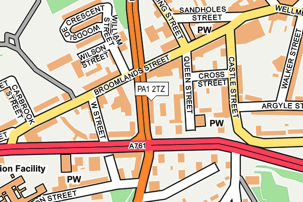 PA1 2TZ map - OS OpenMap – Local (Ordnance Survey)