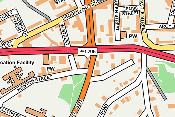 PA1 2UB map - OS OpenMap – Local (Ordnance Survey)