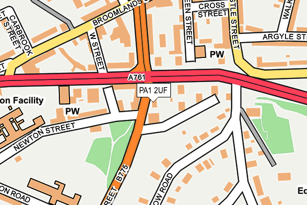 PA1 2UF map - OS OpenMap – Local (Ordnance Survey)