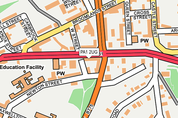PA1 2UG map - OS OpenMap – Local (Ordnance Survey)