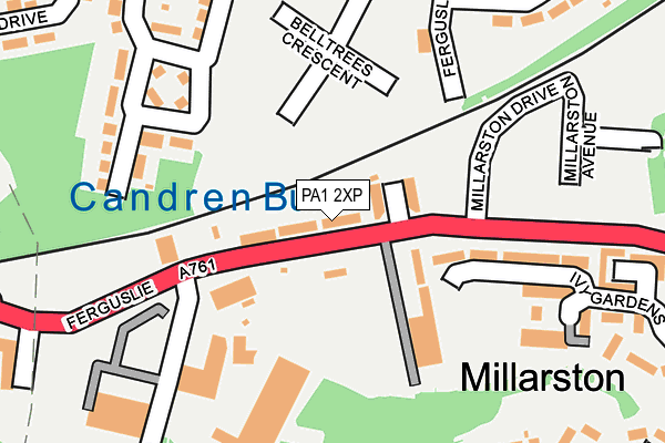 PA1 2XP map - OS OpenMap – Local (Ordnance Survey)