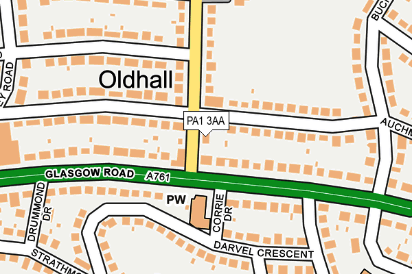 PA1 3AA map - OS OpenMap – Local (Ordnance Survey)