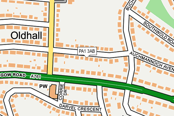 PA1 3AB map - OS OpenMap – Local (Ordnance Survey)