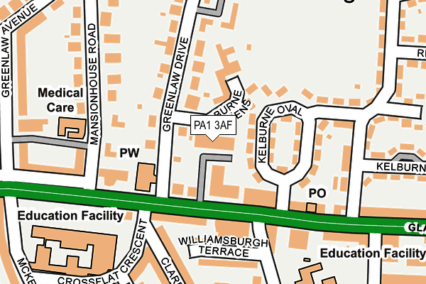PA1 3AF map - OS OpenMap – Local (Ordnance Survey)