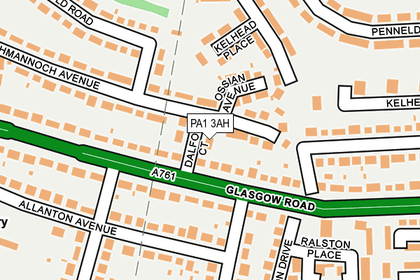 PA1 3AH map - OS OpenMap – Local (Ordnance Survey)