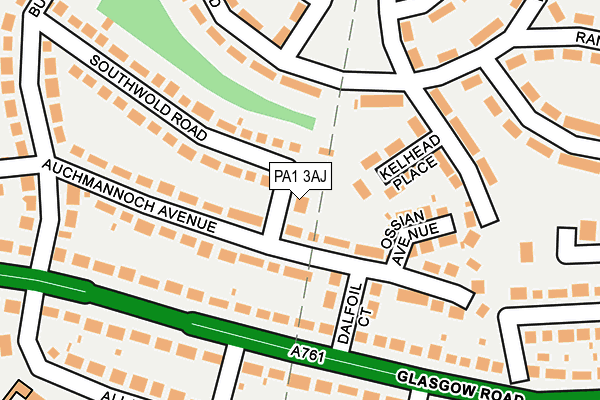 PA1 3AJ map - OS OpenMap – Local (Ordnance Survey)