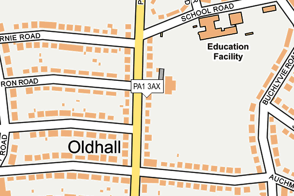 PA1 3AX map - OS OpenMap – Local (Ordnance Survey)