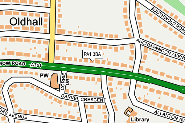 PA1 3BA map - OS OpenMap – Local (Ordnance Survey)