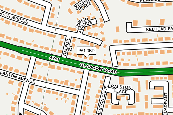 PA1 3BD map - OS OpenMap – Local (Ordnance Survey)