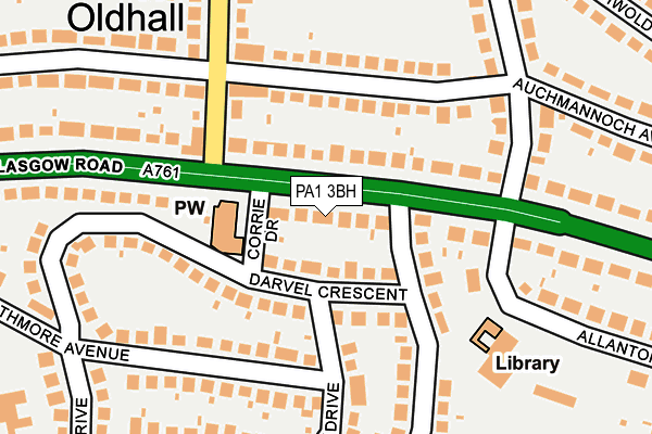 PA1 3BH map - OS OpenMap – Local (Ordnance Survey)