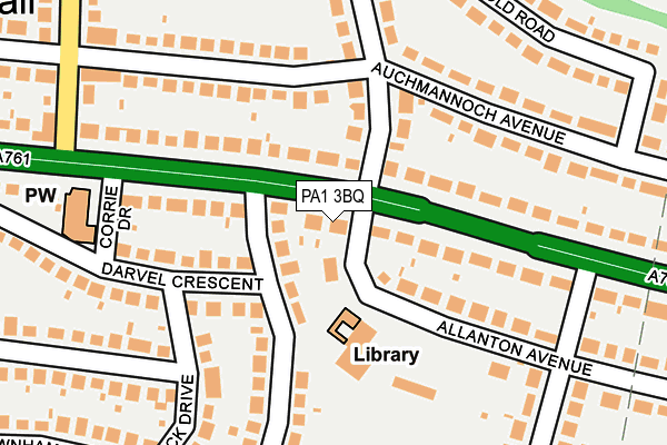 PA1 3BQ map - OS OpenMap – Local (Ordnance Survey)