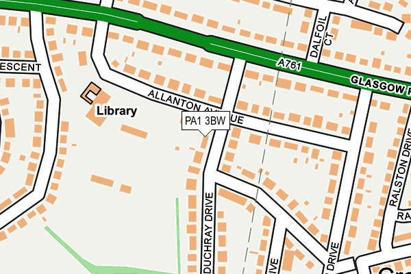 PA1 3BW map - OS OpenMap – Local (Ordnance Survey)