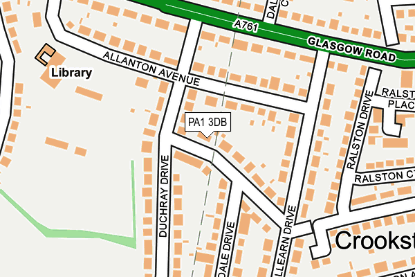 PA1 3DB map - OS OpenMap – Local (Ordnance Survey)