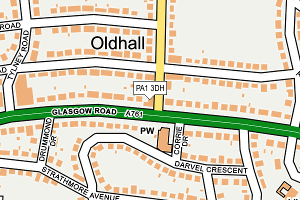 PA1 3DH map - OS OpenMap – Local (Ordnance Survey)