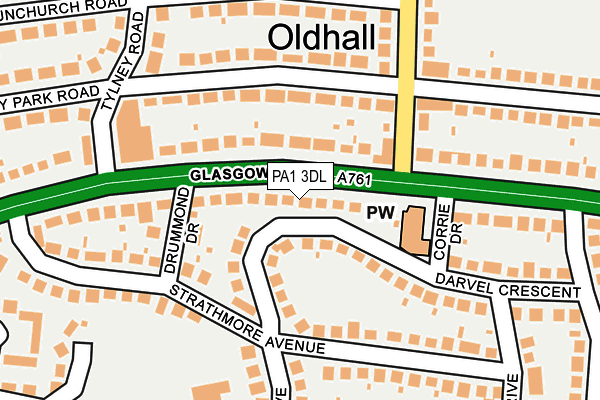 PA1 3DL map - OS OpenMap – Local (Ordnance Survey)