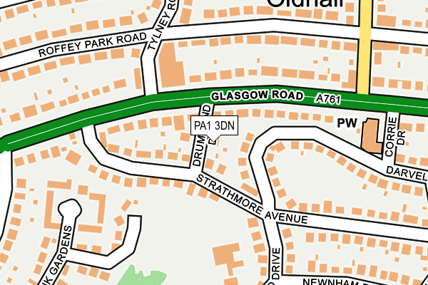 PA1 3DN map - OS OpenMap – Local (Ordnance Survey)
