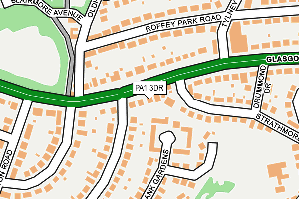 PA1 3DR map - OS OpenMap – Local (Ordnance Survey)