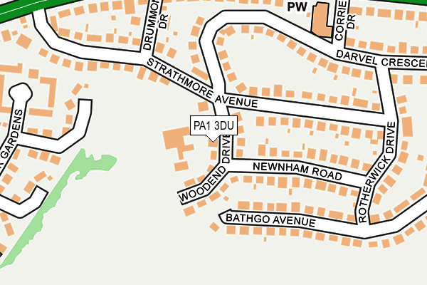 PA1 3DU map - OS OpenMap – Local (Ordnance Survey)