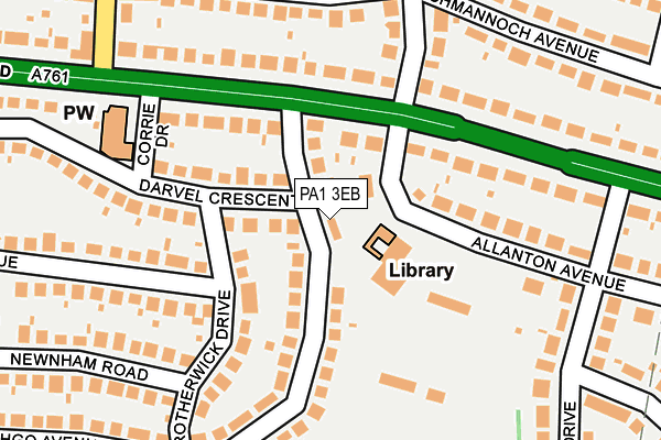 PA1 3EB map - OS OpenMap – Local (Ordnance Survey)