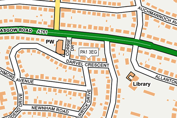 PA1 3EG map - OS OpenMap – Local (Ordnance Survey)
