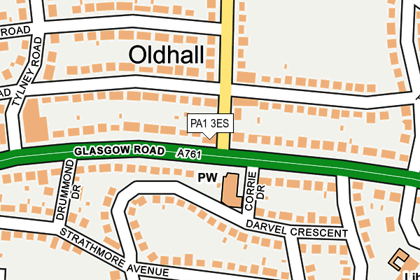 PA1 3ES map - OS OpenMap – Local (Ordnance Survey)