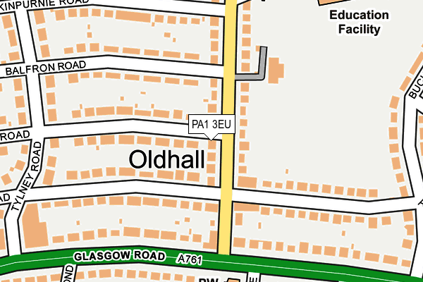 PA1 3EU map - OS OpenMap – Local (Ordnance Survey)