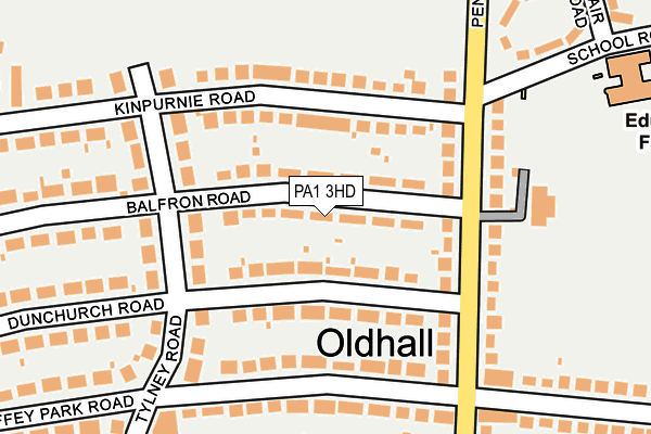 PA1 3HD map - OS OpenMap – Local (Ordnance Survey)