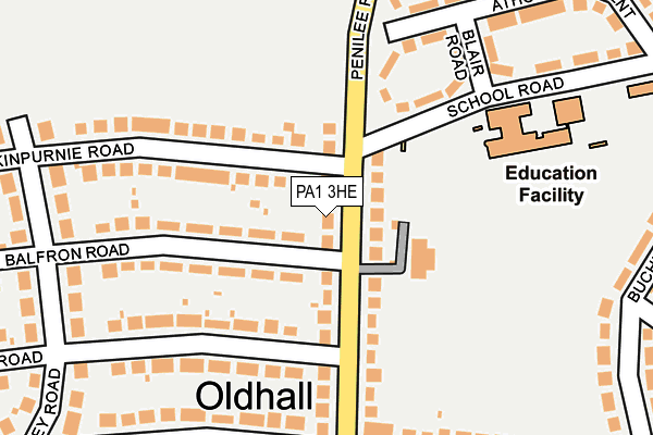 PA1 3HE map - OS OpenMap – Local (Ordnance Survey)