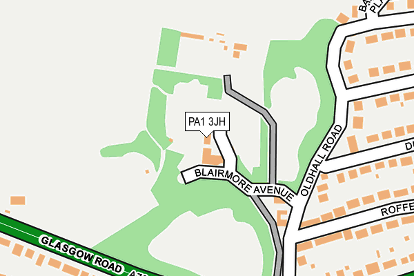 PA1 3JH map - OS OpenMap – Local (Ordnance Survey)