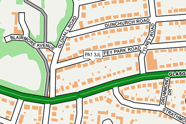 PA1 3JL map - OS OpenMap – Local (Ordnance Survey)
