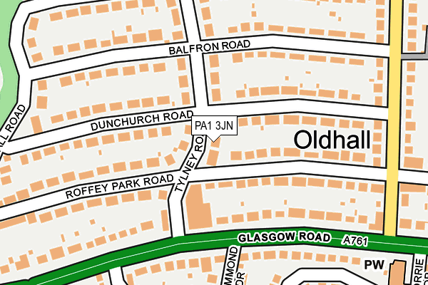 PA1 3JN map - OS OpenMap – Local (Ordnance Survey)