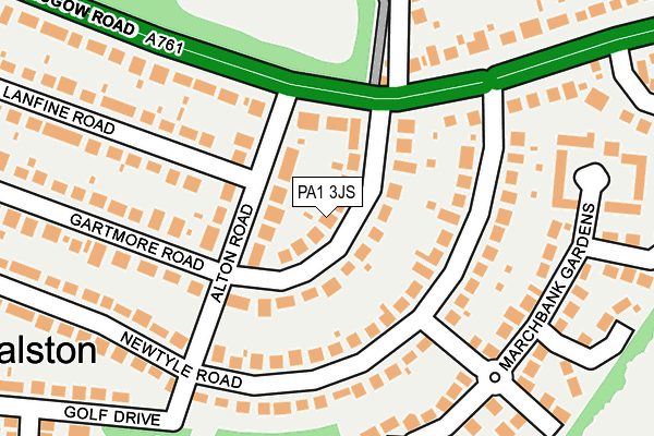 PA1 3JS map - OS OpenMap – Local (Ordnance Survey)