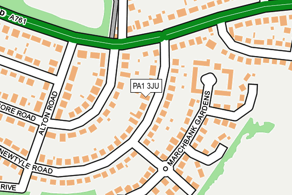 PA1 3JU map - OS OpenMap – Local (Ordnance Survey)