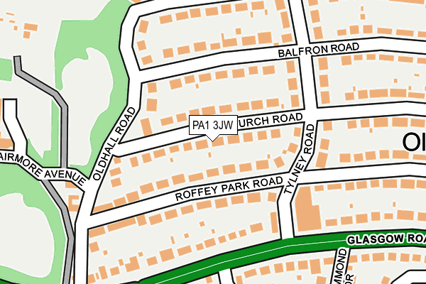 PA1 3JW map - OS OpenMap – Local (Ordnance Survey)