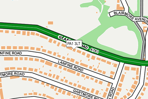 PA1 3LT map - OS OpenMap – Local (Ordnance Survey)