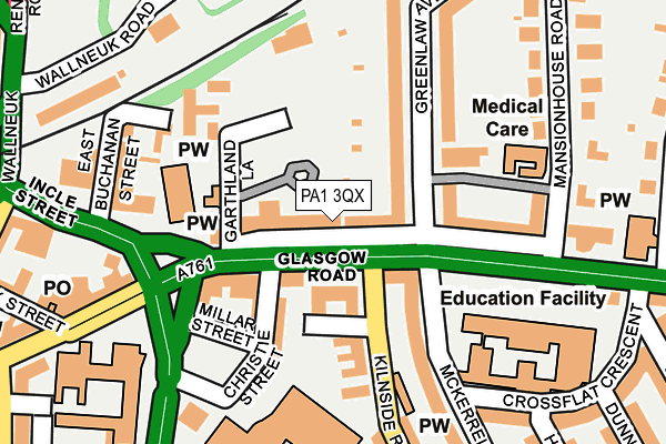 PA1 3QX map - OS OpenMap – Local (Ordnance Survey)