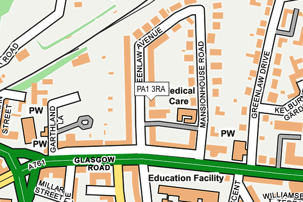 PA1 3RA map - OS OpenMap – Local (Ordnance Survey)