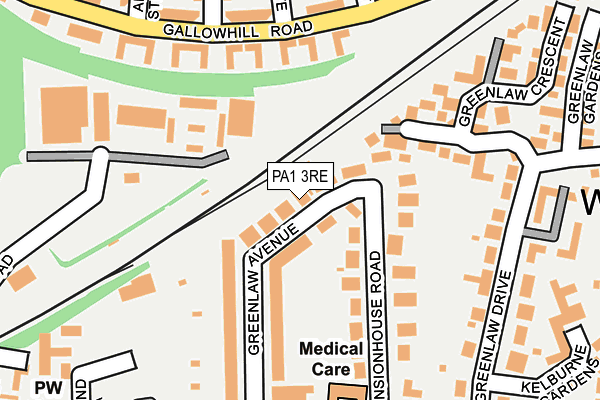 PA1 3RE map - OS OpenMap – Local (Ordnance Survey)