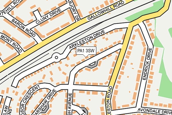 PA1 3SW map - OS OpenMap – Local (Ordnance Survey)