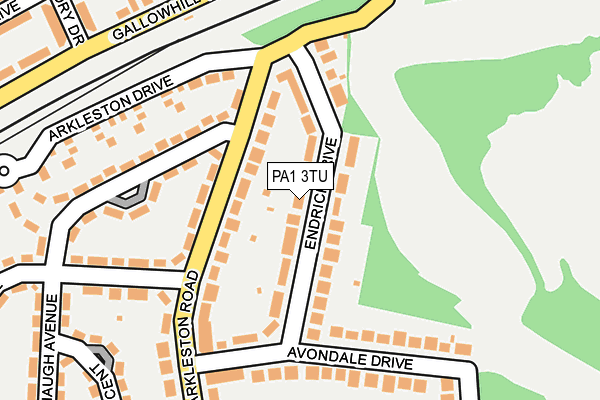 PA1 3TU map - OS OpenMap – Local (Ordnance Survey)