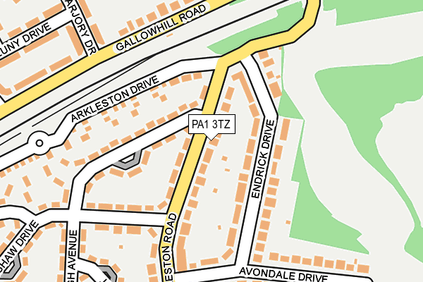 PA1 3TZ map - OS OpenMap – Local (Ordnance Survey)