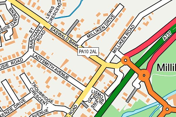 PA10 2AL map - OS OpenMap – Local (Ordnance Survey)