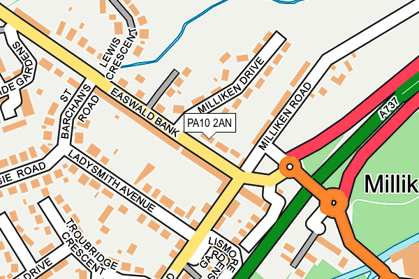 PA10 2AN map - OS OpenMap – Local (Ordnance Survey)