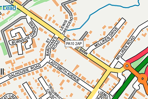 PA10 2AP map - OS OpenMap – Local (Ordnance Survey)