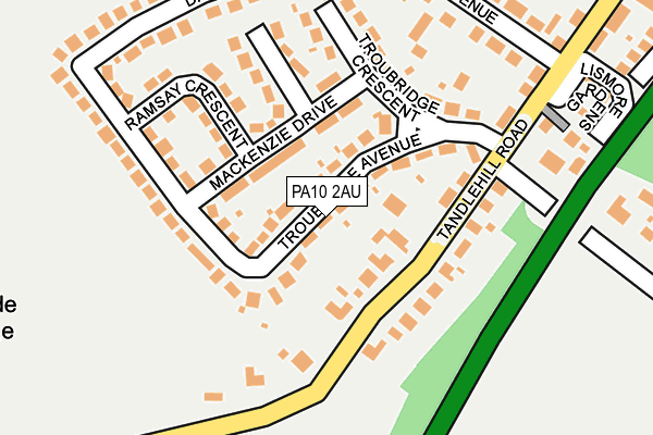 PA10 2AU map - OS OpenMap – Local (Ordnance Survey)