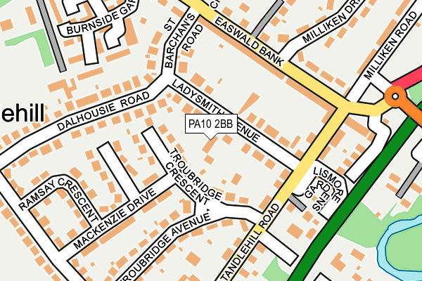 PA10 2BB map - OS OpenMap – Local (Ordnance Survey)
