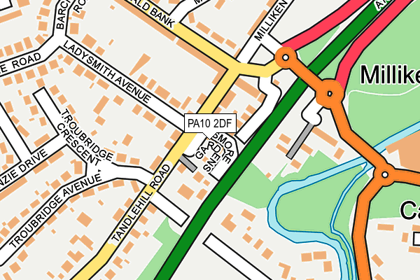 PA10 2DF map - OS OpenMap – Local (Ordnance Survey)