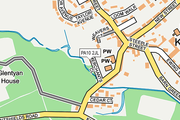 PA10 2JL map - OS OpenMap – Local (Ordnance Survey)