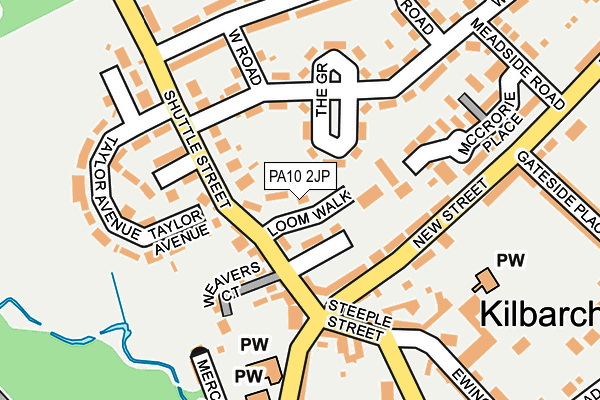 PA10 2JP map - OS OpenMap – Local (Ordnance Survey)
